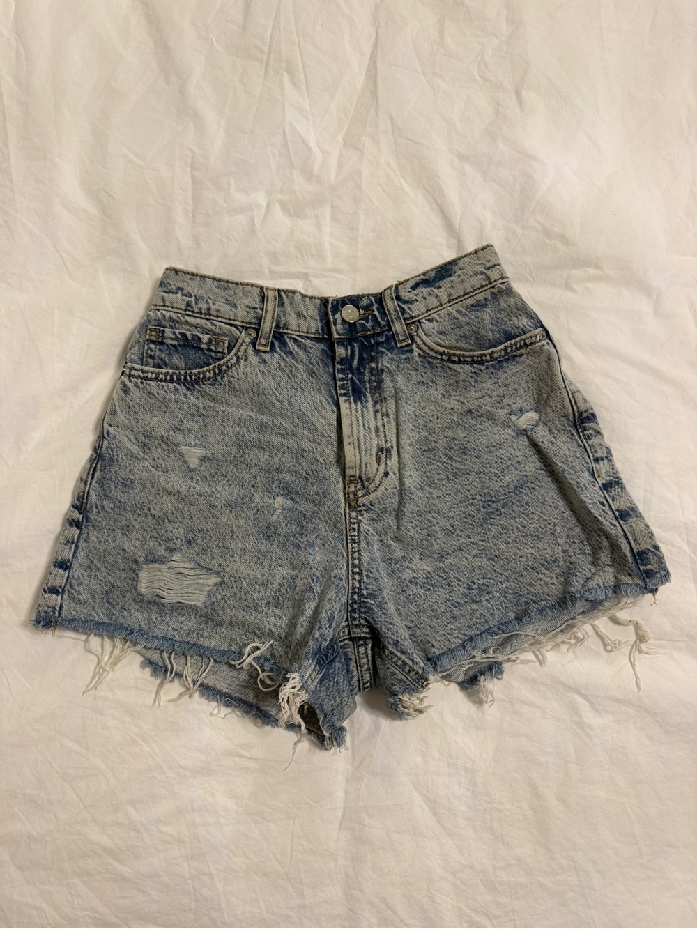 Distressed Denim Shorts